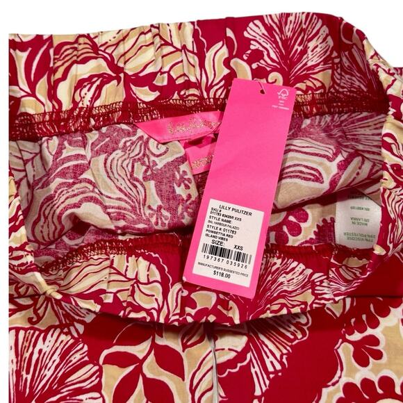 NWT! Lilly Pulitzer Bal Harbour Palazzo Poinsettia Red Island Vibes - Size XXS - Picture 8 of 8